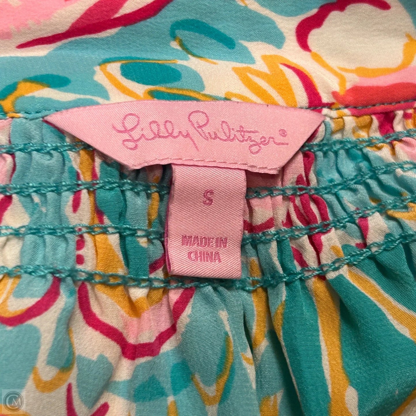 Top Long Sleeve Designer By Lilly Pulitzer In Blue & Orange, Size: S