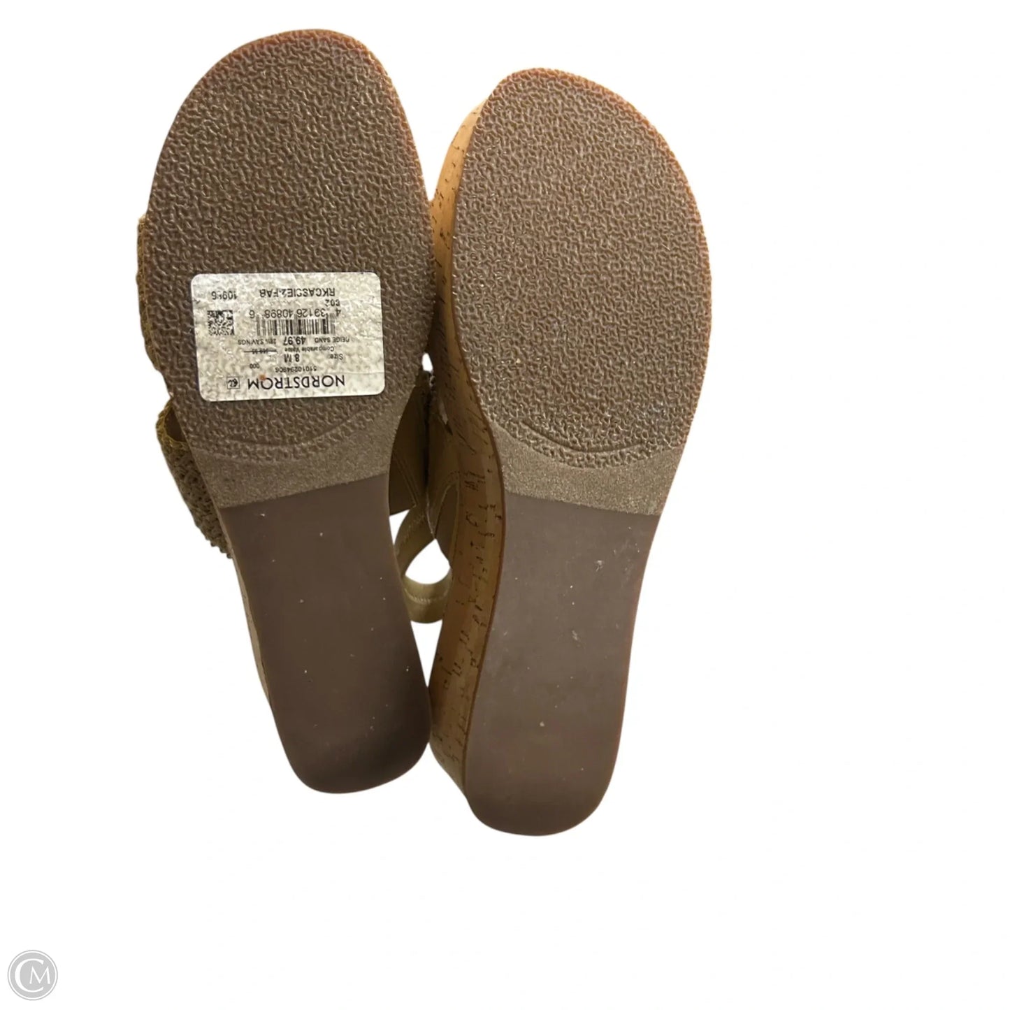 Sandals Heels Wedge By Nordstrom In Tan, Size: 8