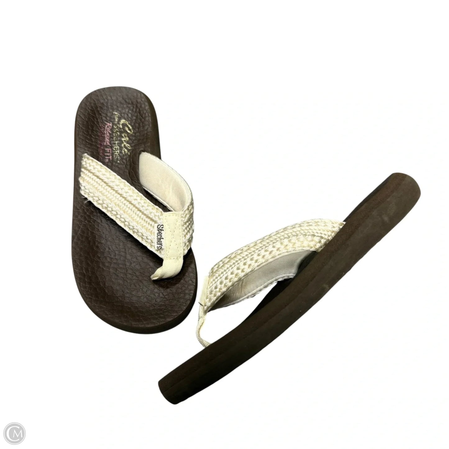 Sandals Flats By Skechers In Brown & Cream, Size: 7