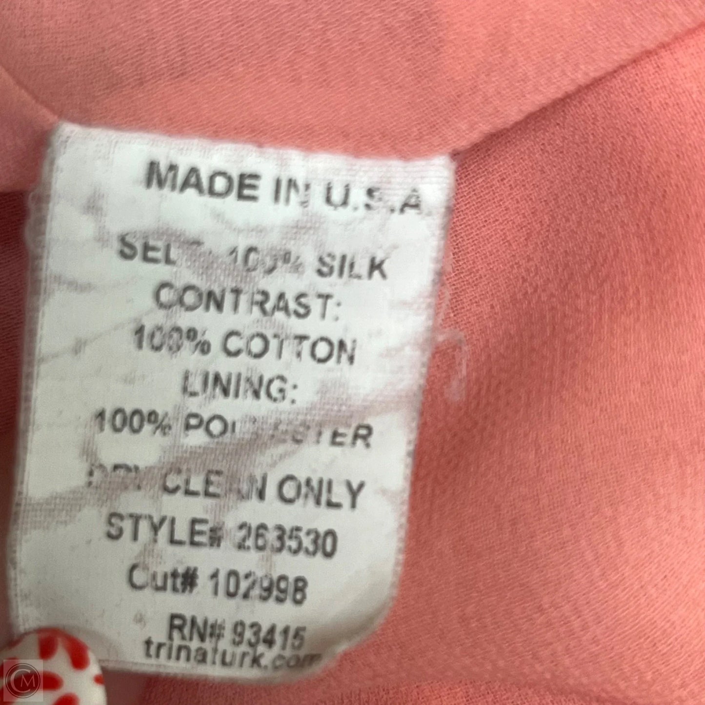 Dress Casual Short By Trina Turk In Coral, Size: S