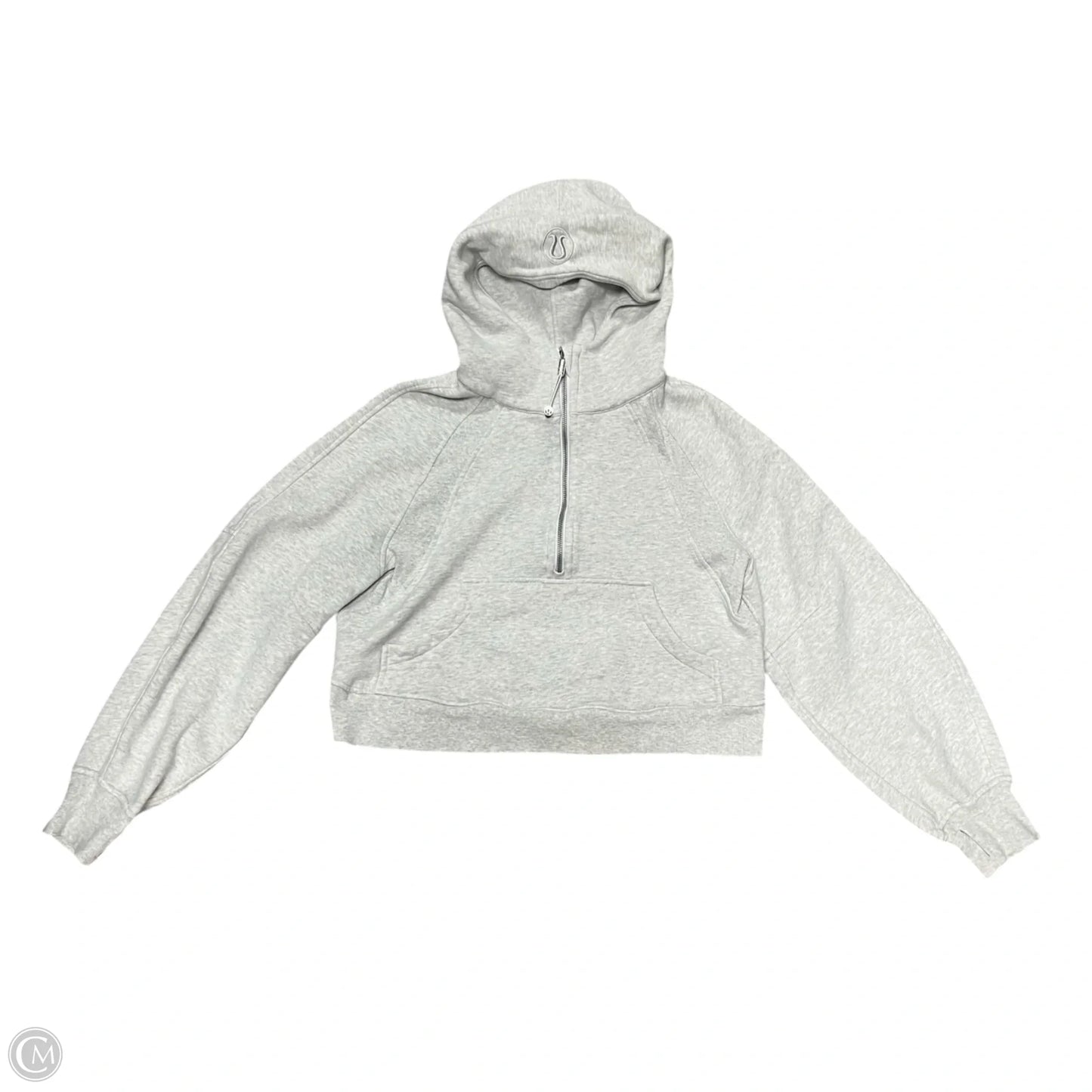 Athletic Sweatshirt Hoodie By Lululemon In Grey, Size: Xs