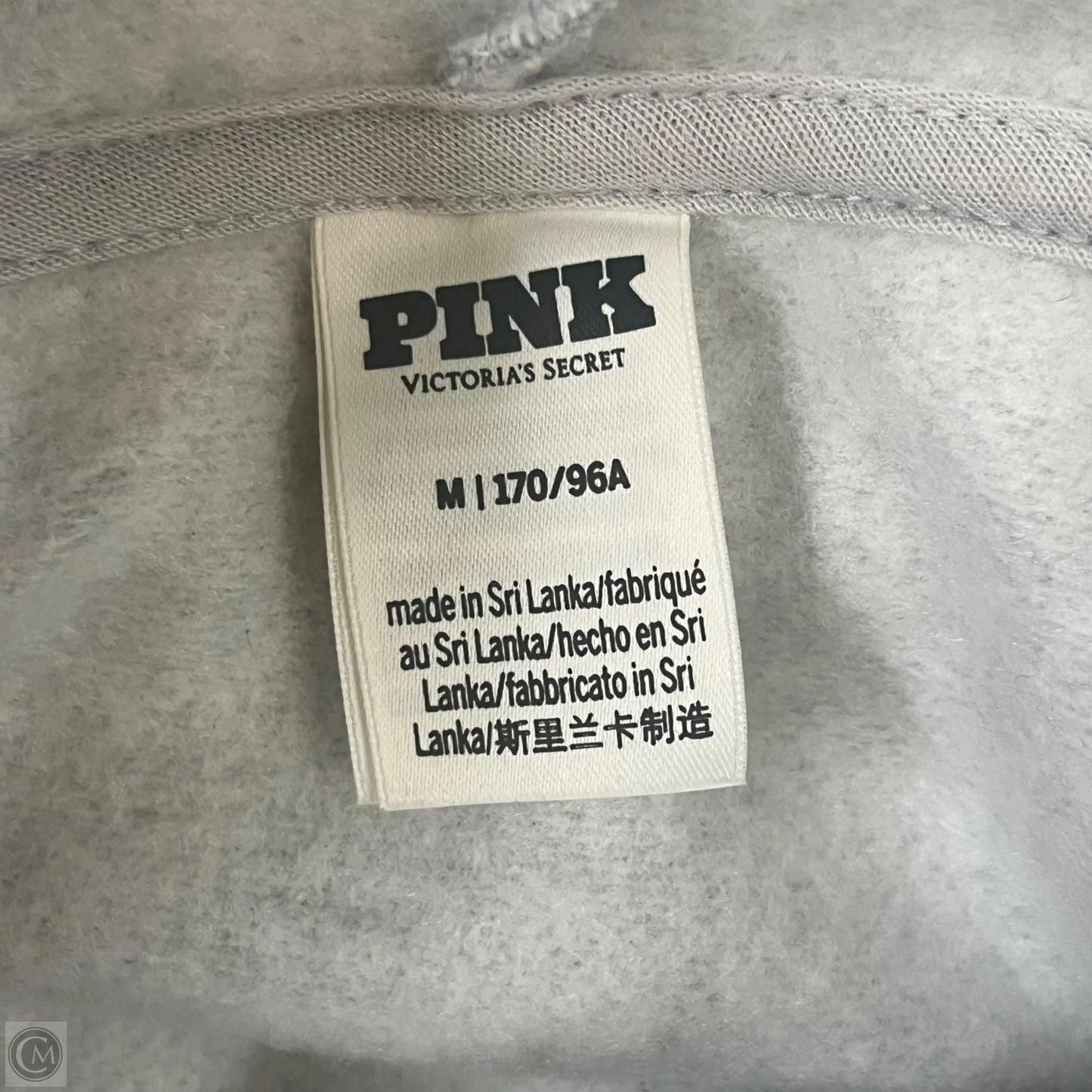 Sweatshirt Hoodie By Pink In Grey, Size: M