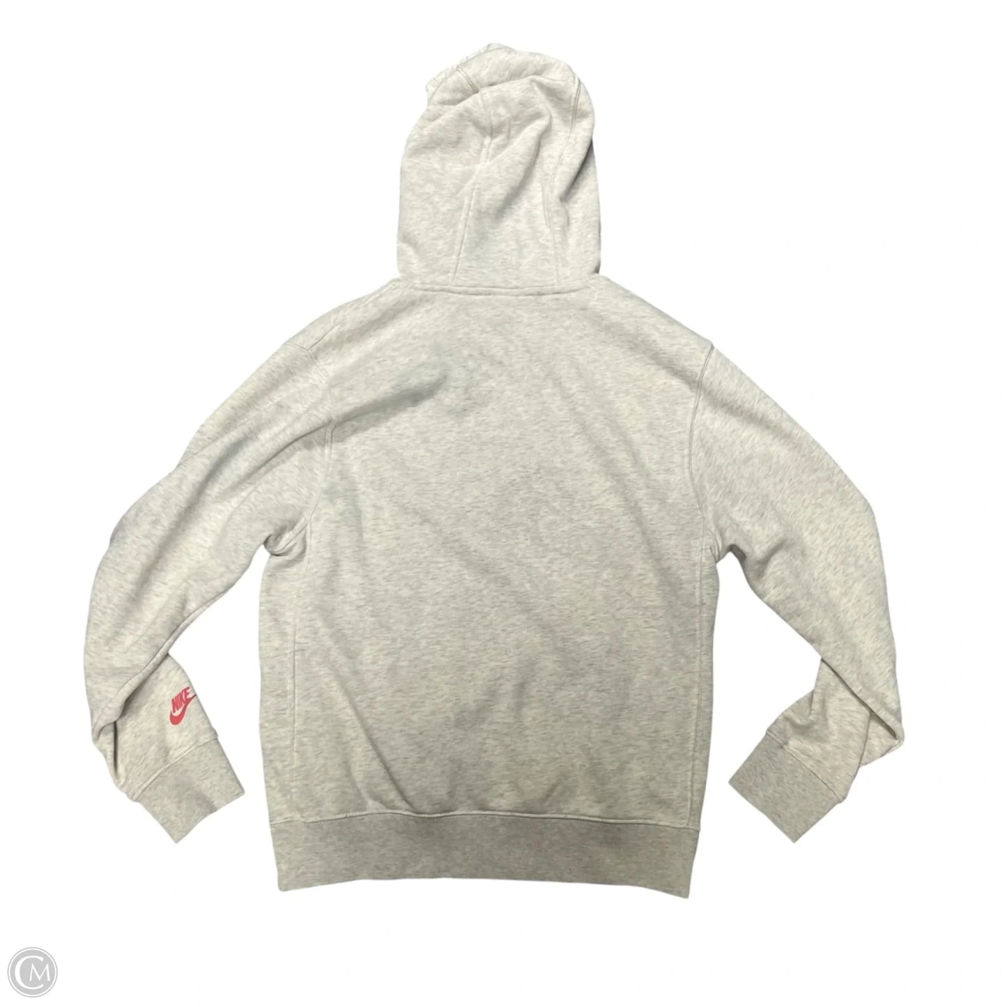 Athletic Sweatshirt Hoodie By Nike In Grey & Tan, Size: S