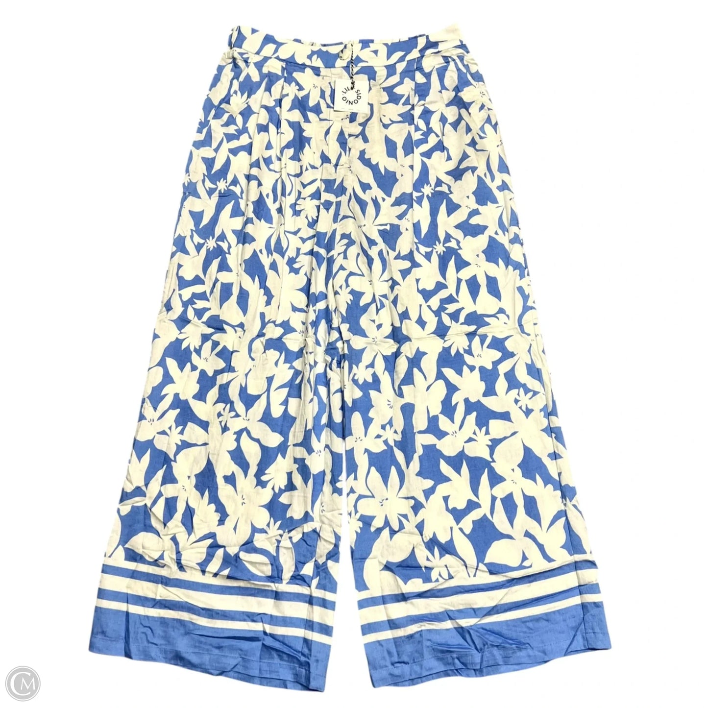 Pants Wide Leg By Lili Sidonio In Blue & White, Size: 8