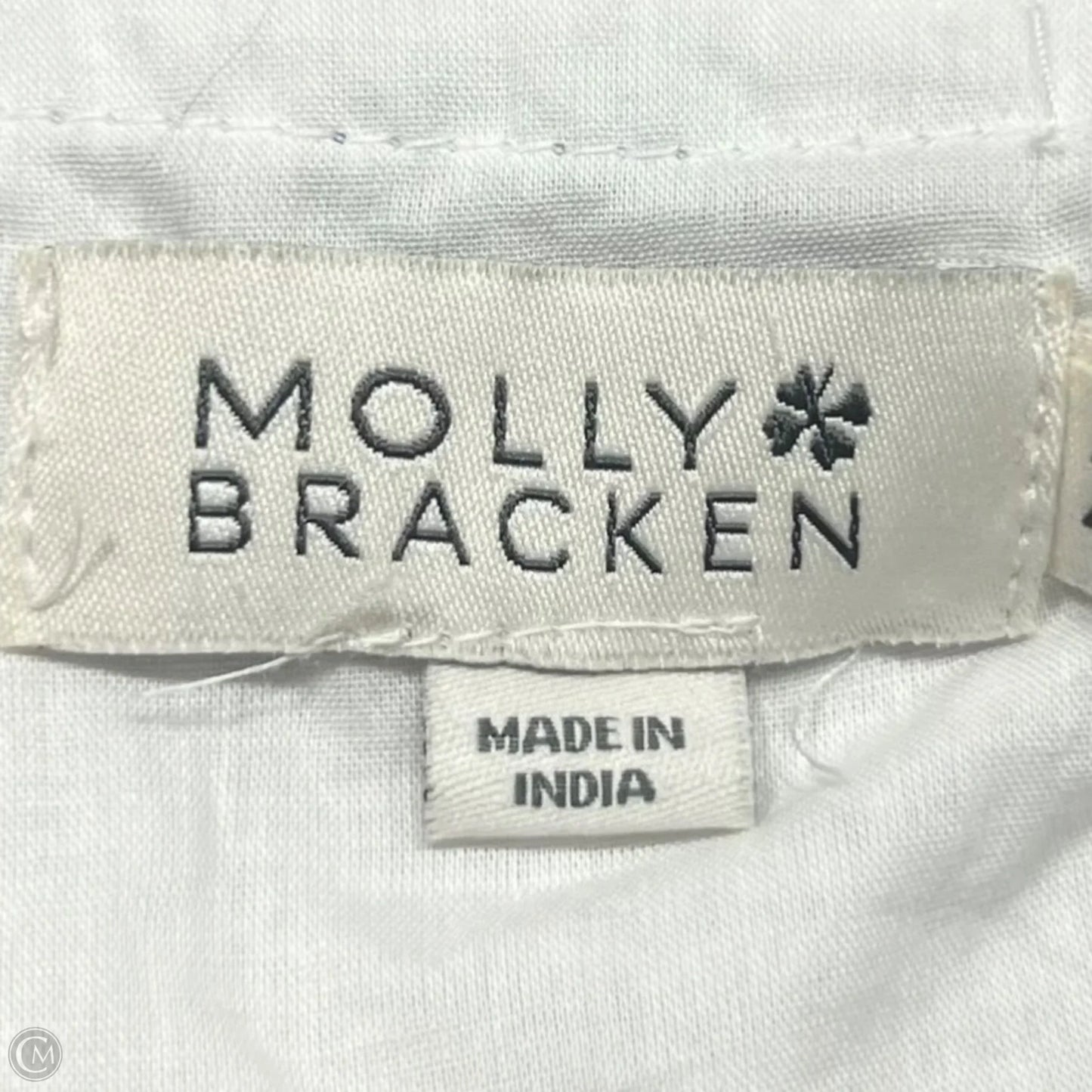 Top Short Sleeve By Molly Bracken In Blue & White, Size: Xl