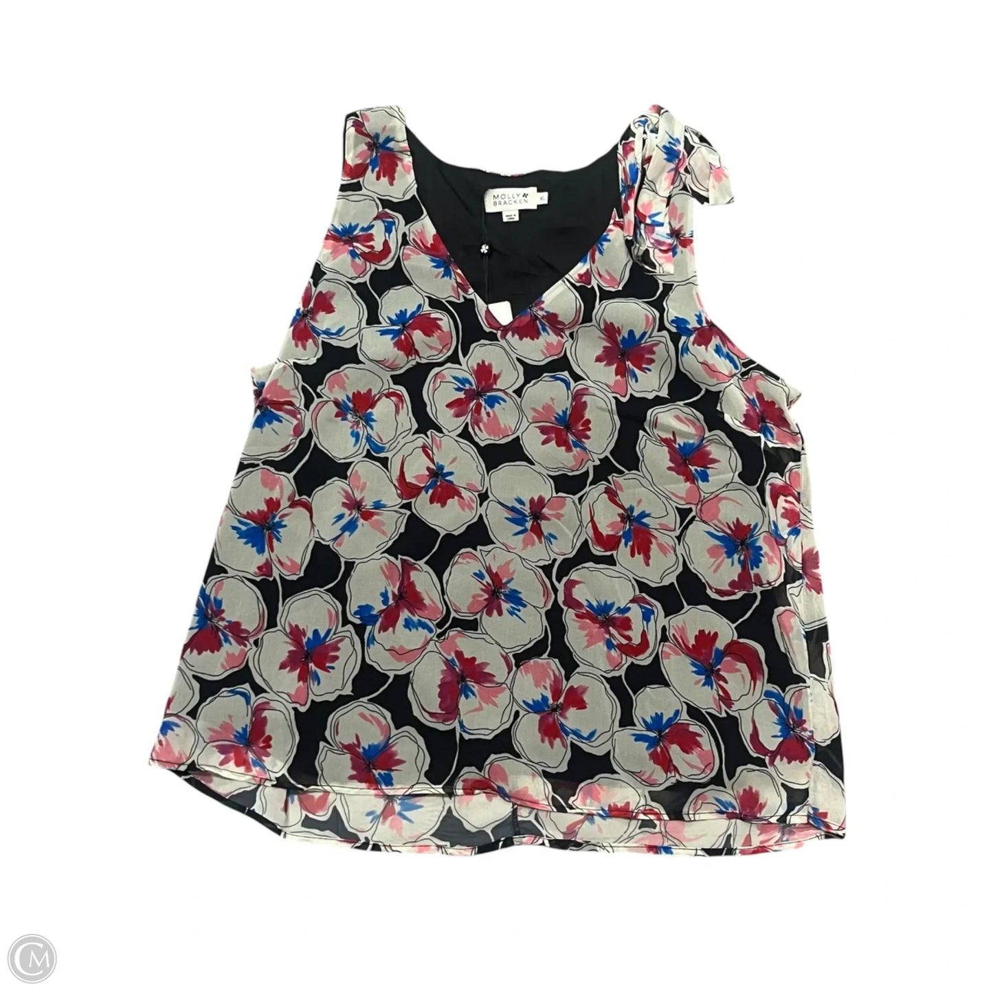 Top Sleeveless By Molly Bracken In Floral Print, Size: Xl