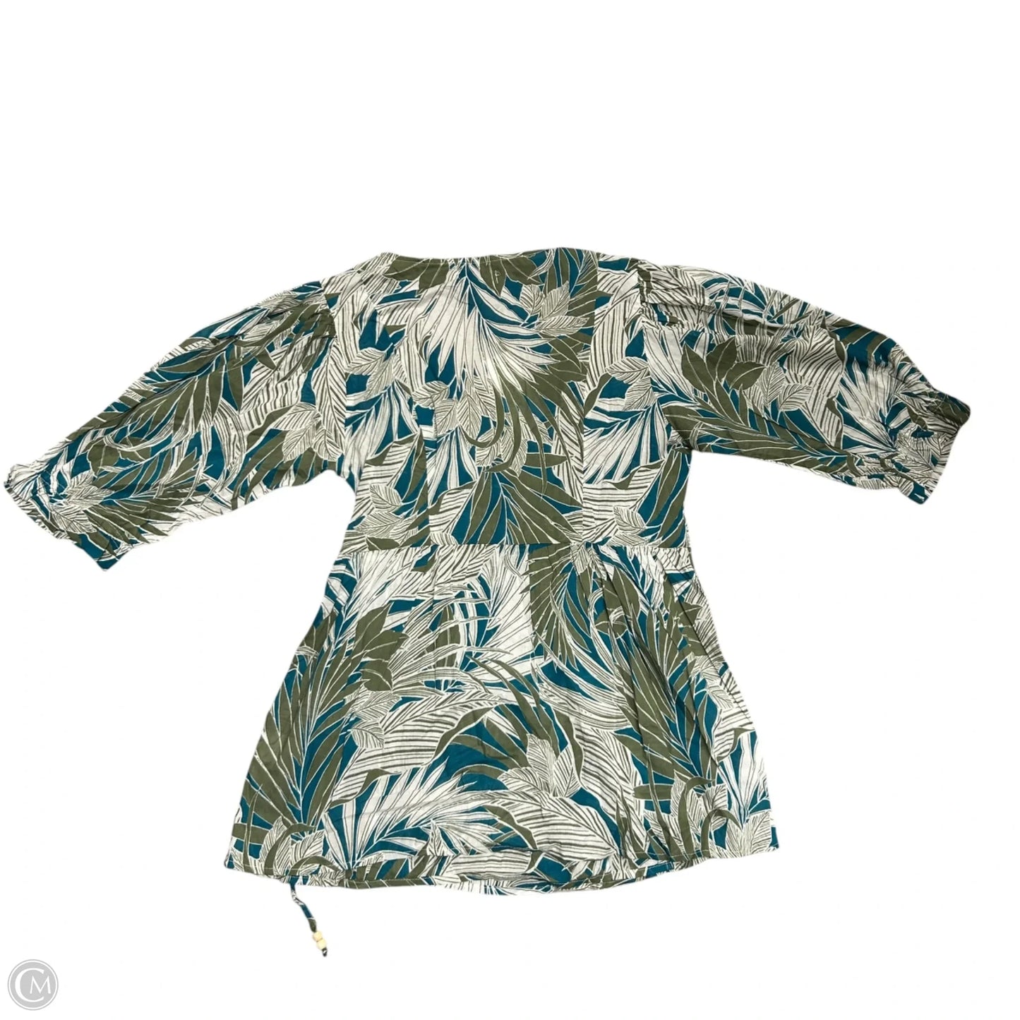 Top 3/4 Sleeve By Molly Bracken In Blue & Green, Size: L