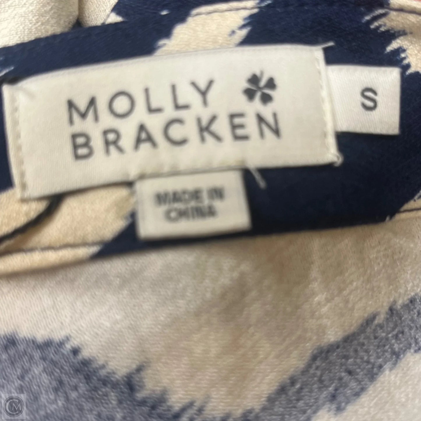 Top Sleeveless By Molly Bracken In Blue & Cream, Size: S