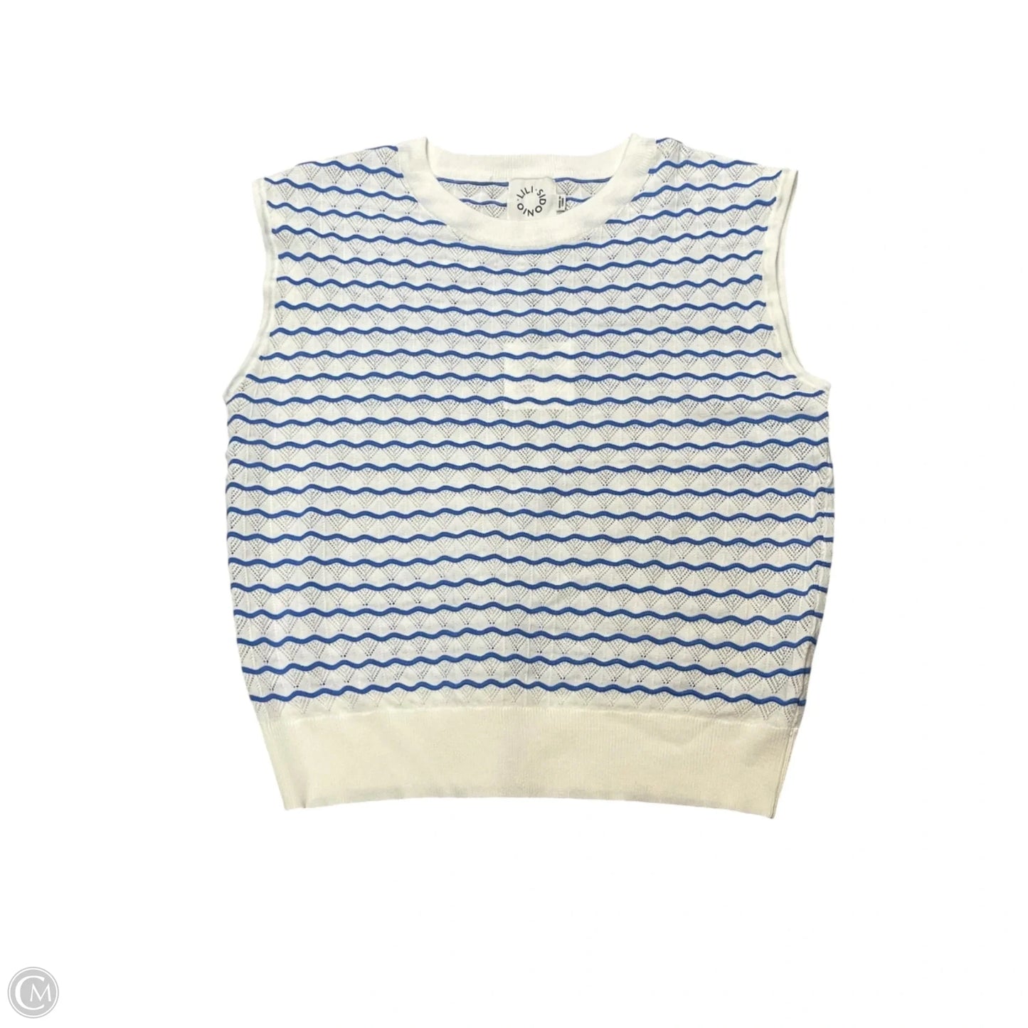 Top Sleeveless By Lili Sidonio In Blue & White, Size: M