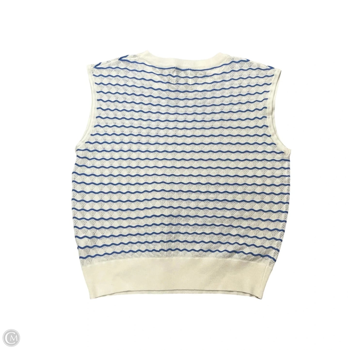 Top Sleeveless By Lili Sidonio In Blue & White, Size: M
