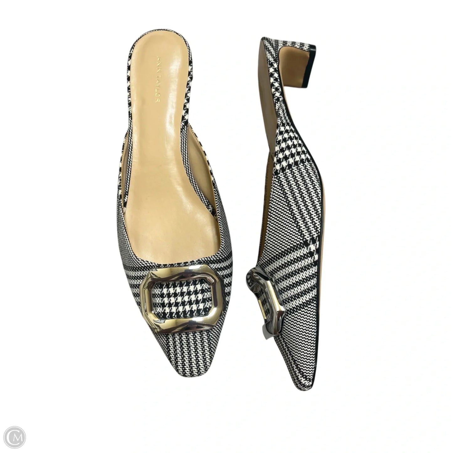 Shoes Heels Block By Ann Taylor In Black & White, Size: 8.5