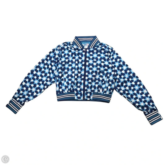 Athletic Jacket By Free People In Blue & White, Size: S