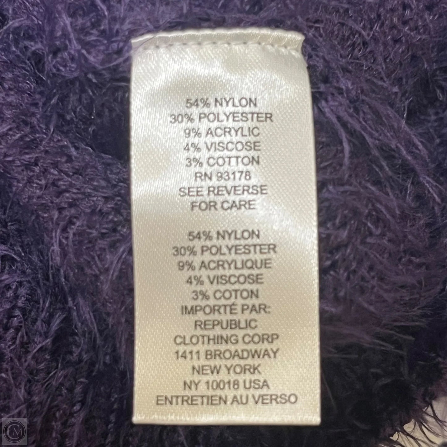 Sweater Cardigan By Industry In Purple, Size: L