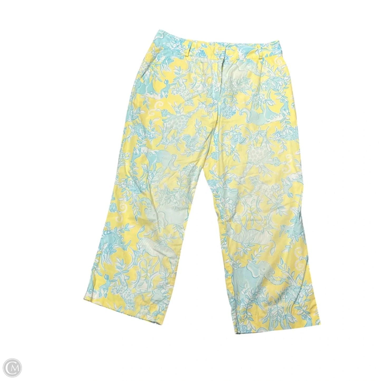 Pants Designer By Lilly Pulitzer In Blue & Yellow, Size: 8