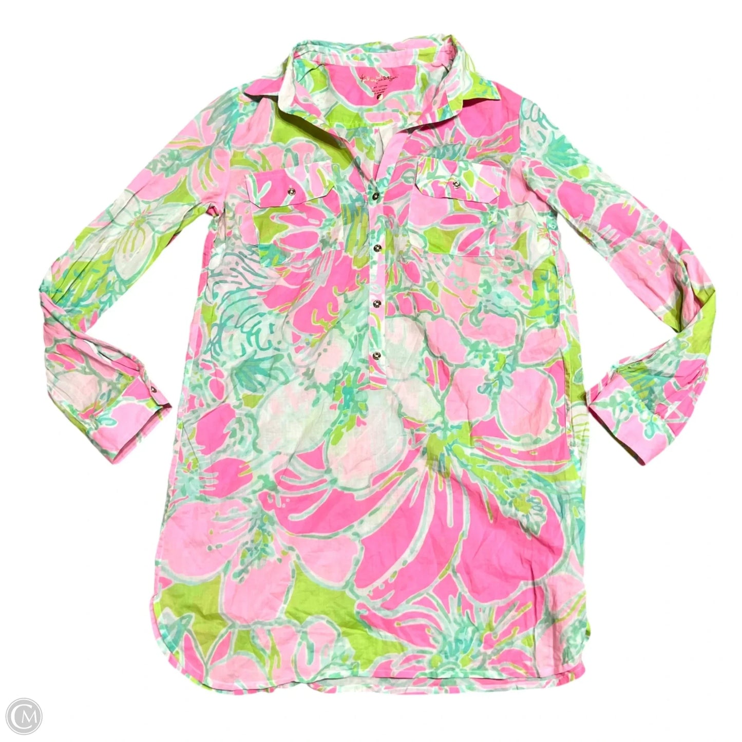 Dress Designer By Lilly Pulitzer In Green & Pink, Size: S