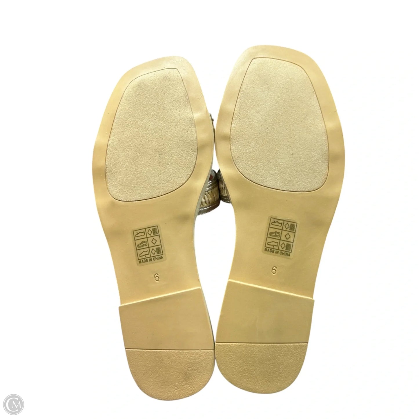 Sandals Flats By Oasis Society In Gold & Tan, Size: 6