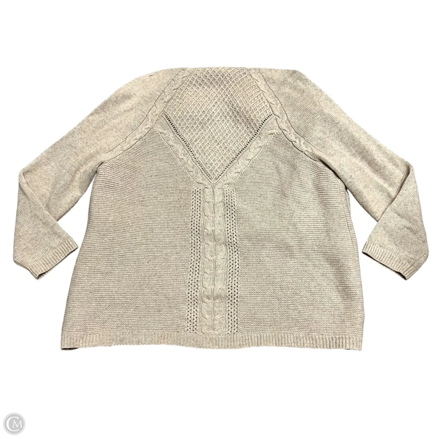 Sweater Cardigan By Talbots In Tan, Size: 3x