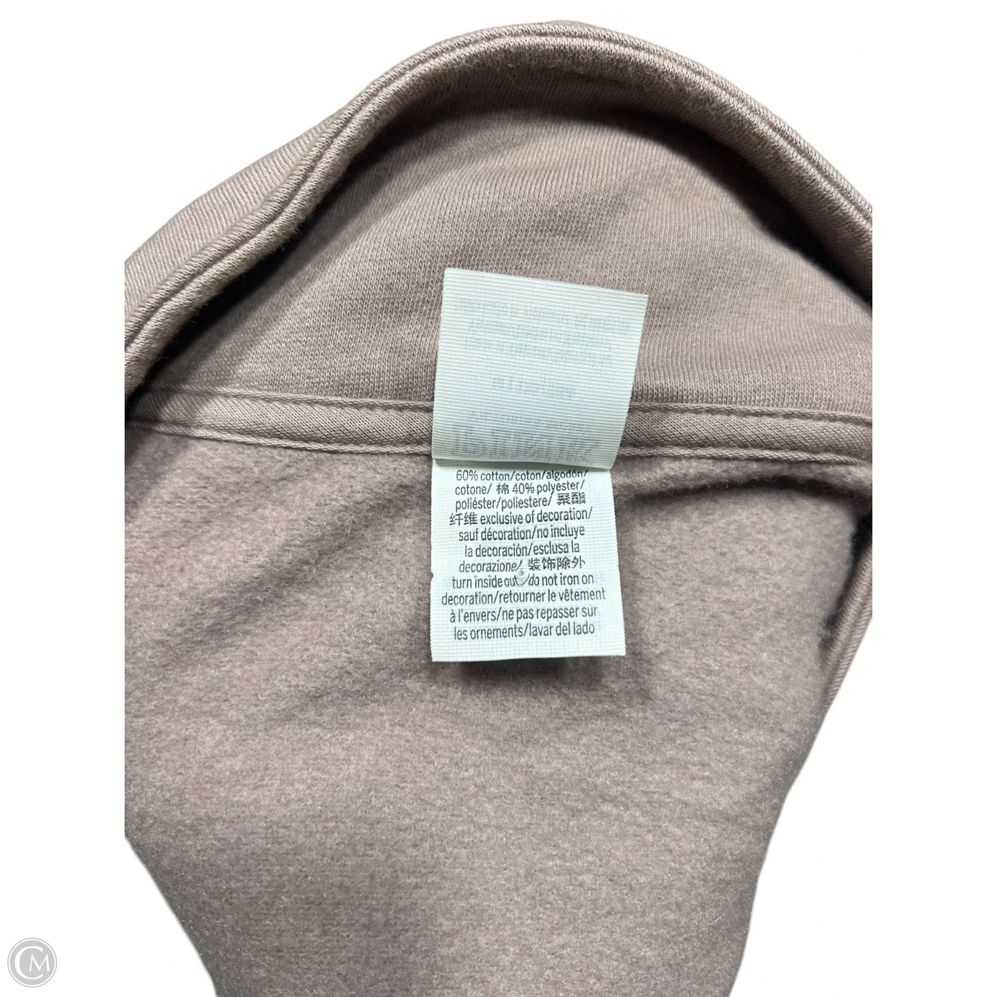 Sweatshirt Collar By Pink In Brown, Size: M