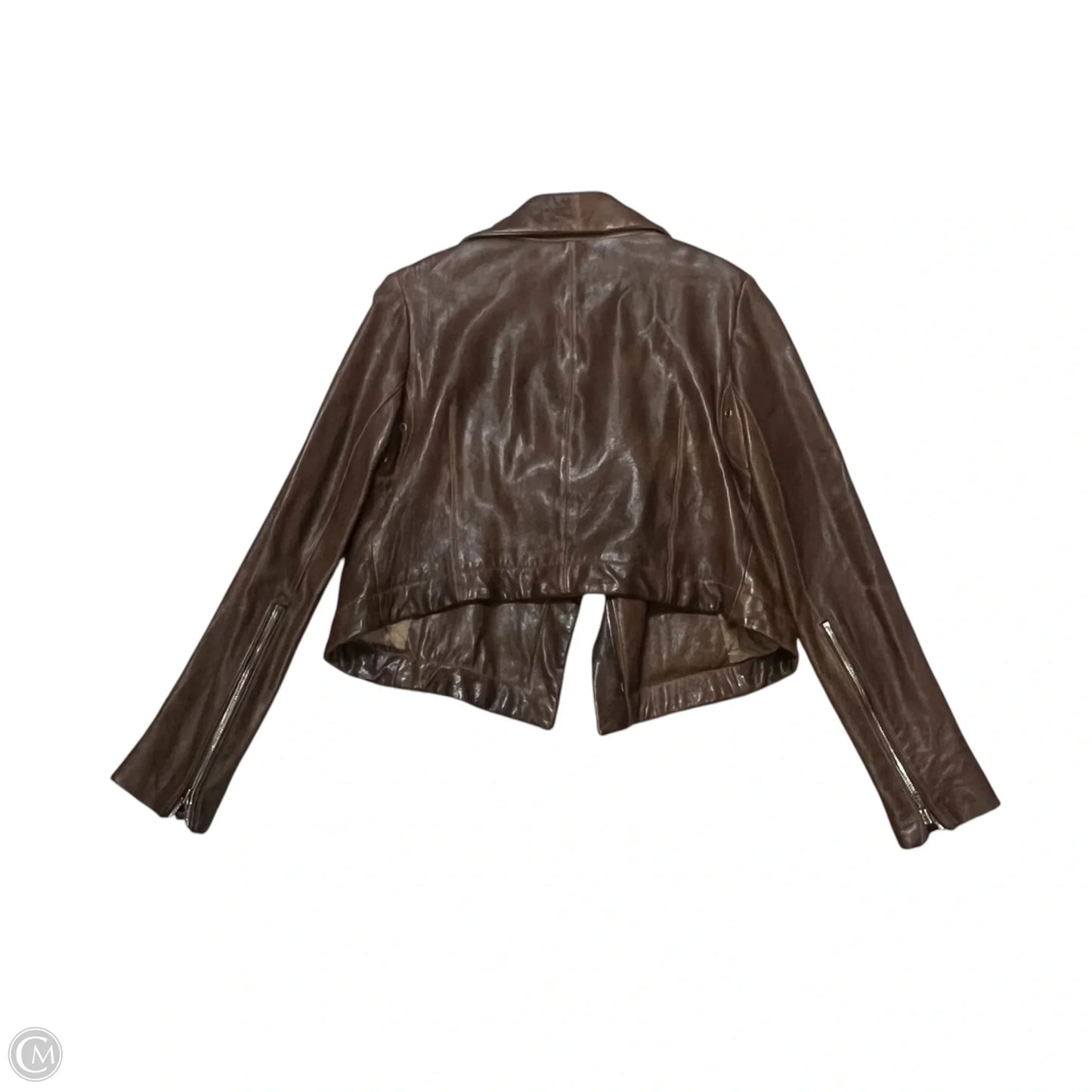 Jacket Leather By Andrew Marc In Brown, Size: L