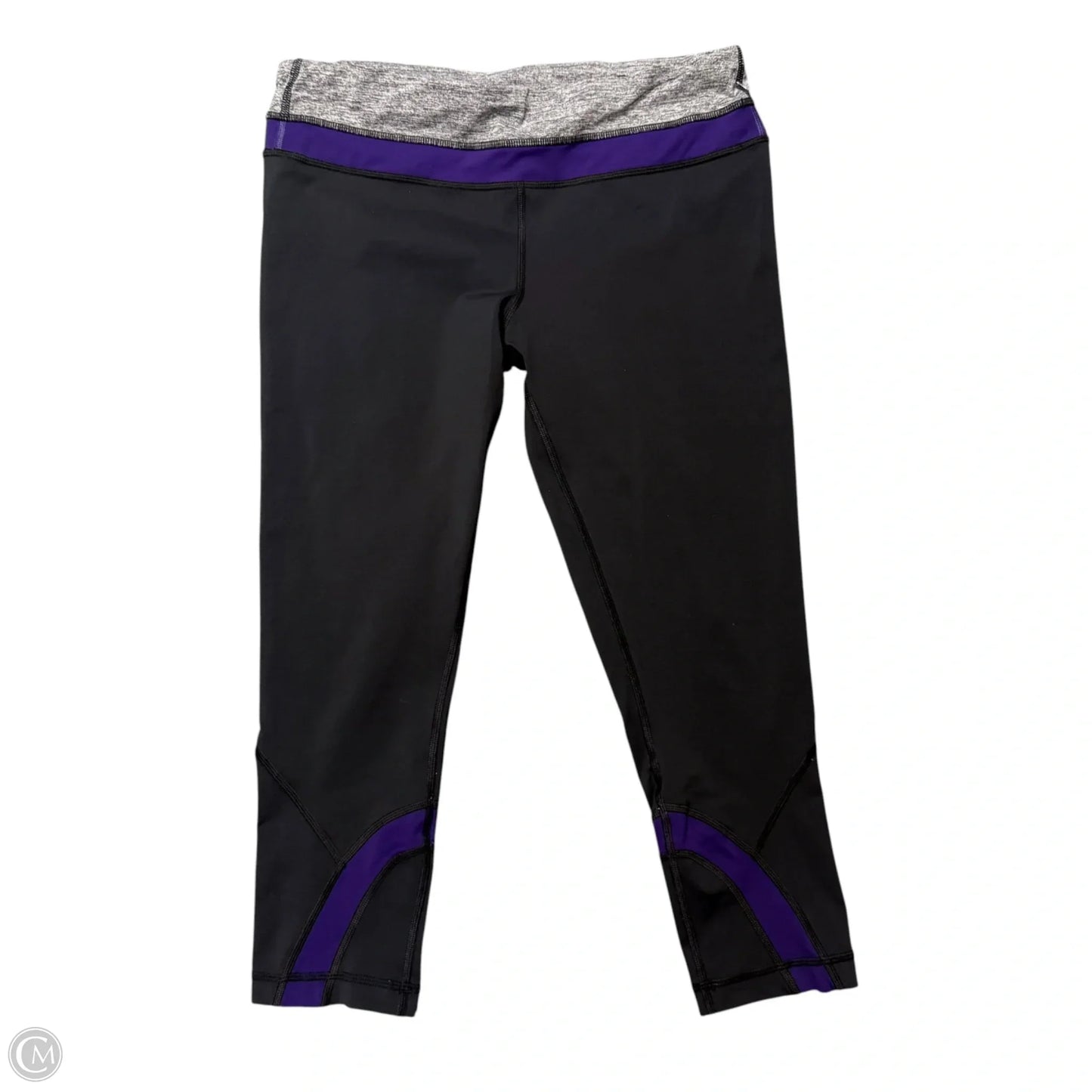 Athletic Leggings Capris By Lululemon In Black & Purple, Size: 10
