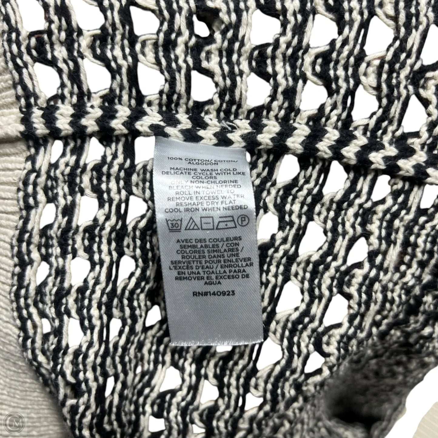 Sweater Cardigan By Loft In Black & Cream, Size: Xs