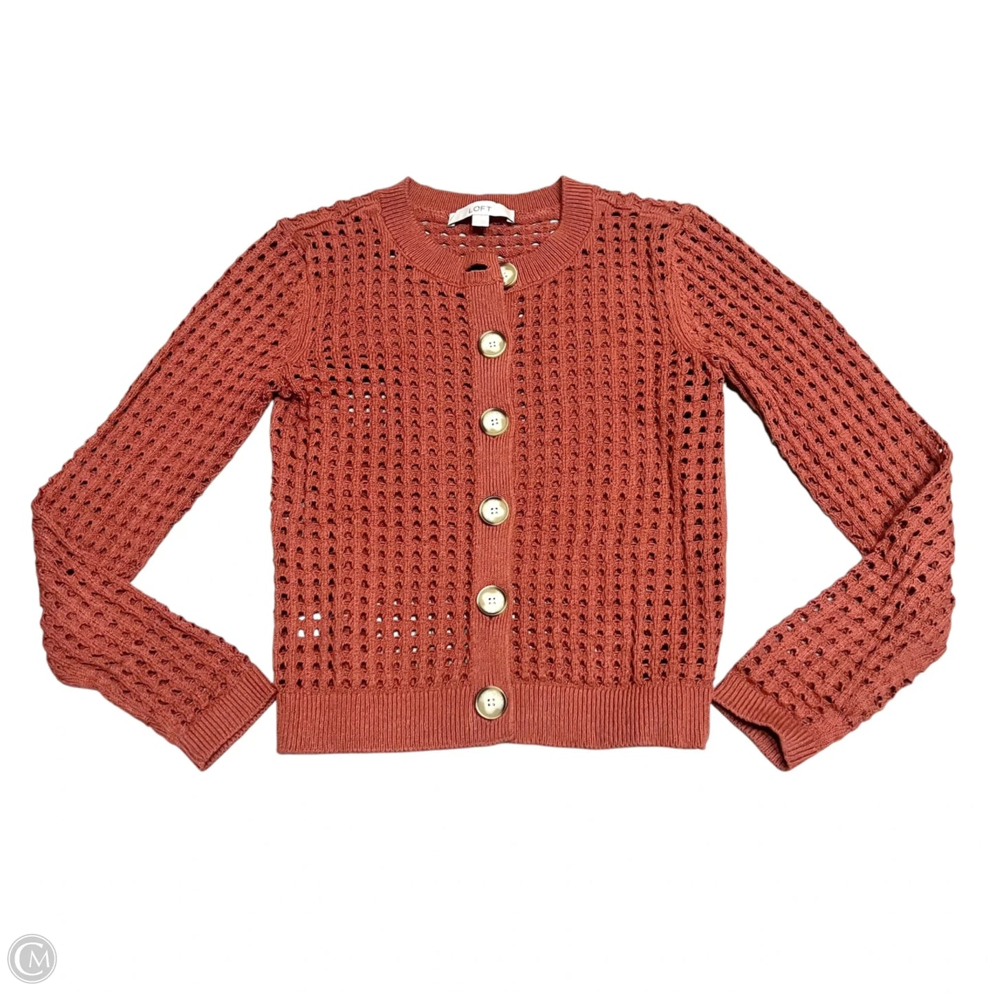 Sweater Cardigan By Loft In Orange, Size: Xs