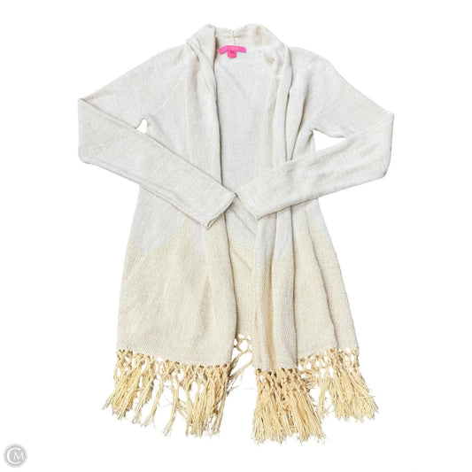 Sweater Cardigan Designer By Lilly Pulitzer In Gold & Tan, Size: S