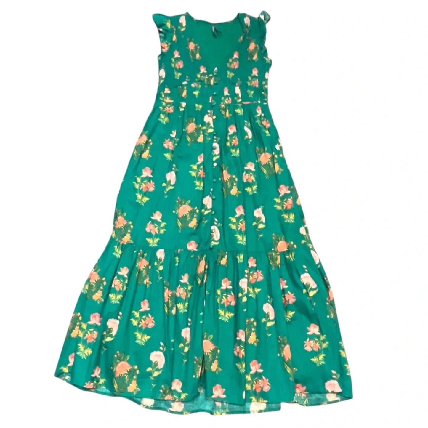 Dress Casual Maxi By Anthropologie In Green & Pink, Size: S