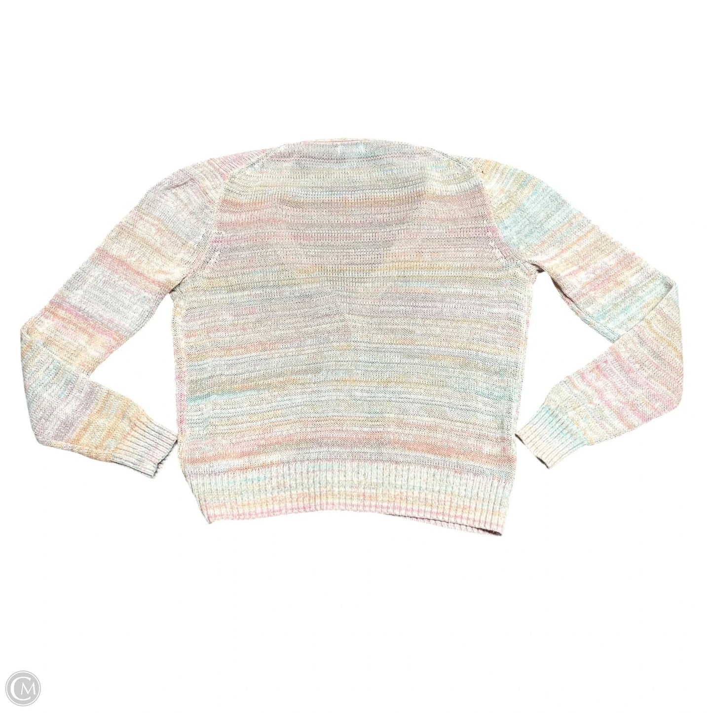 Sweater Cardigan By J. Crew In Green & Orange, Size: S