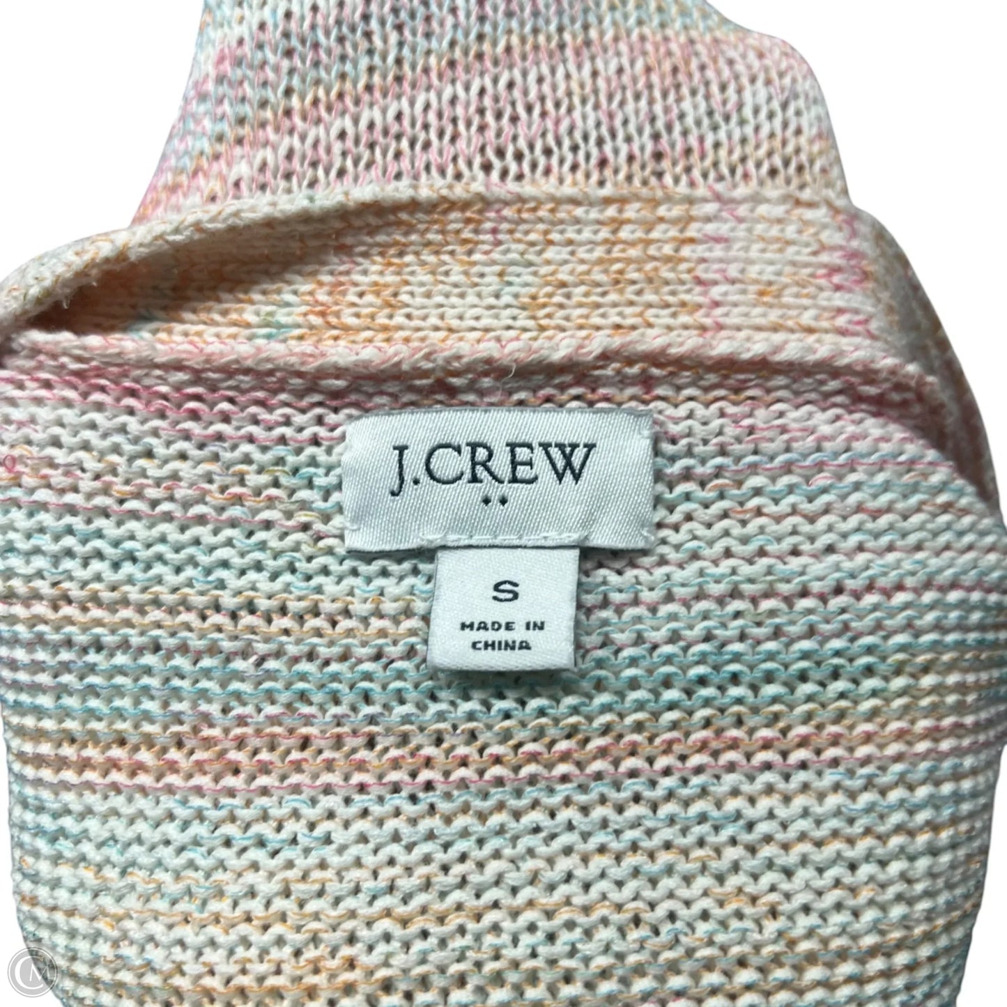 Sweater Cardigan By J. Crew In Green & Orange, Size: S