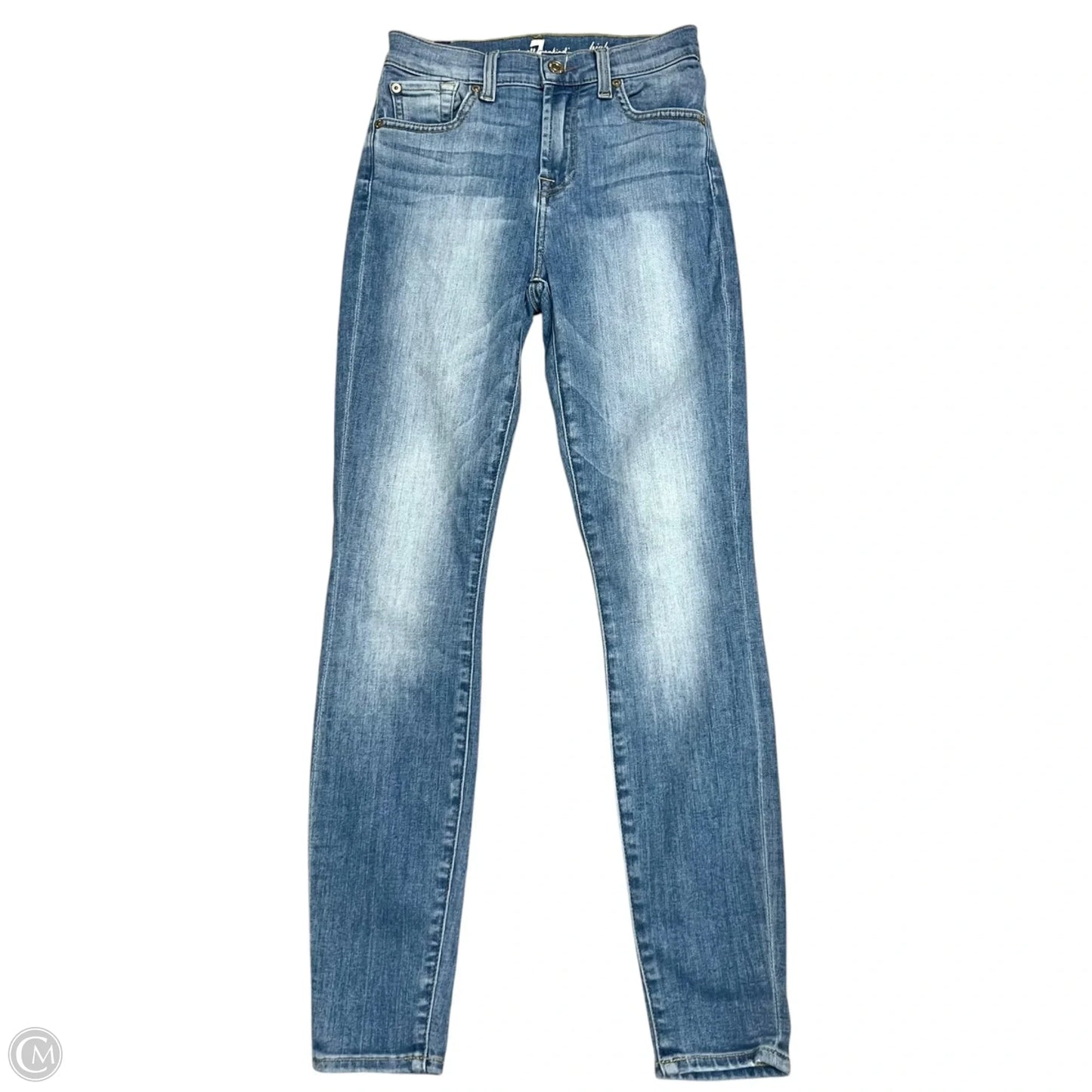 Jeans Skinny By 7 For All Mankind In Blue Denim, Size: 0