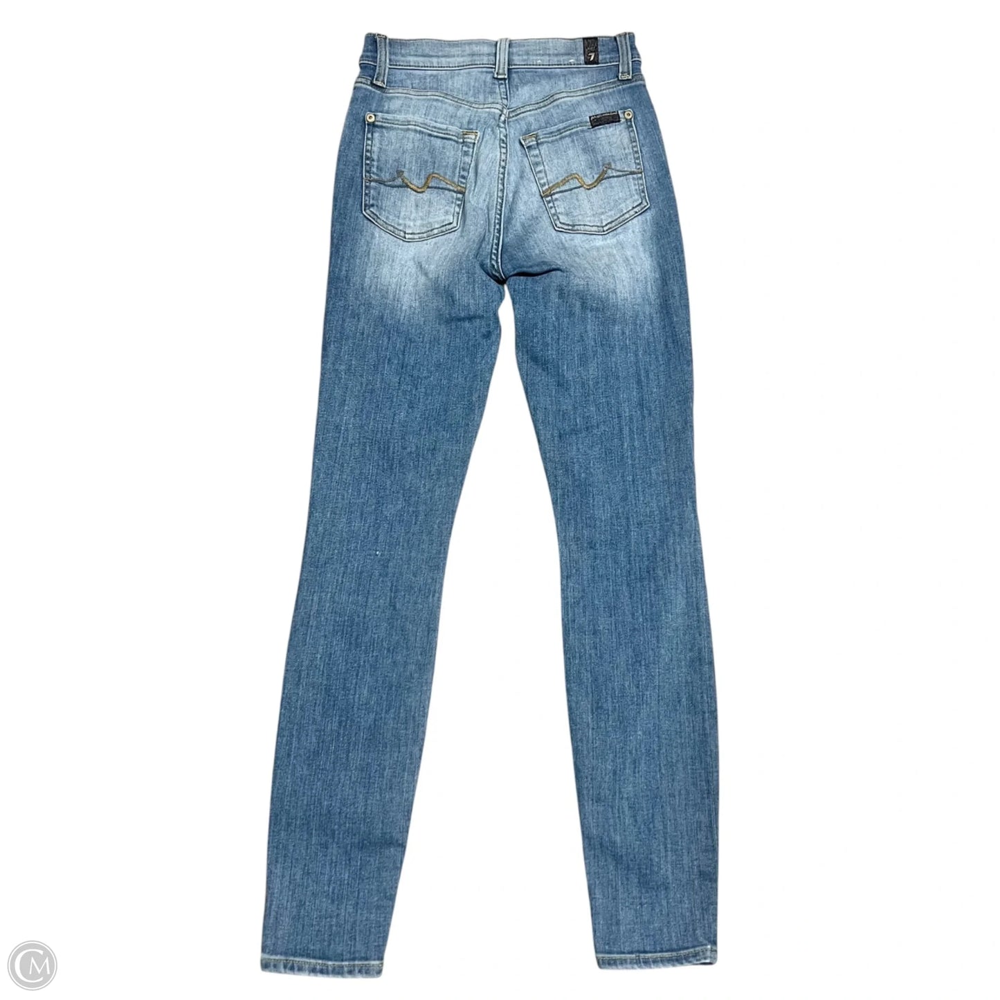 Jeans Skinny By 7 For All Mankind In Blue Denim, Size: 0
