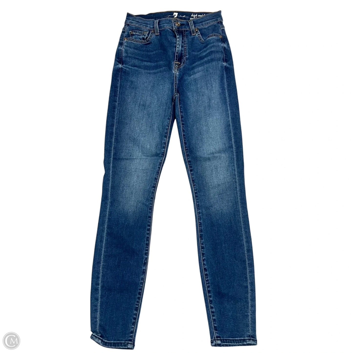 Jeans Skinny By 7 For All Mankind In Blue Denim, Size: 0