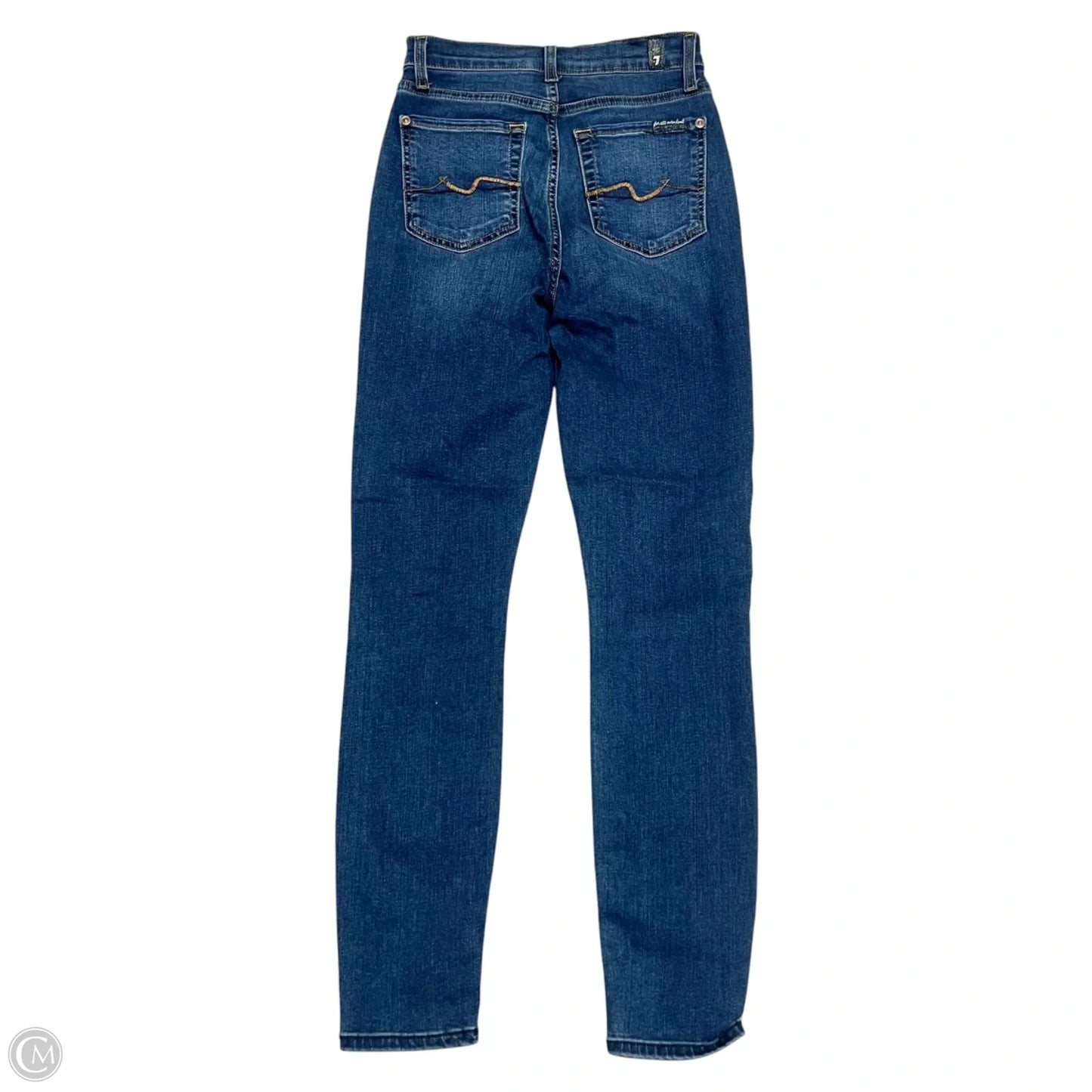 Jeans Skinny By 7 For All Mankind In Blue Denim, Size: 0