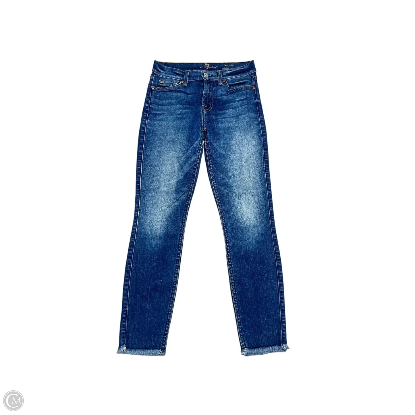 Jeans Skinny By 7 For All Mankind In Blue Denim, Size: 0