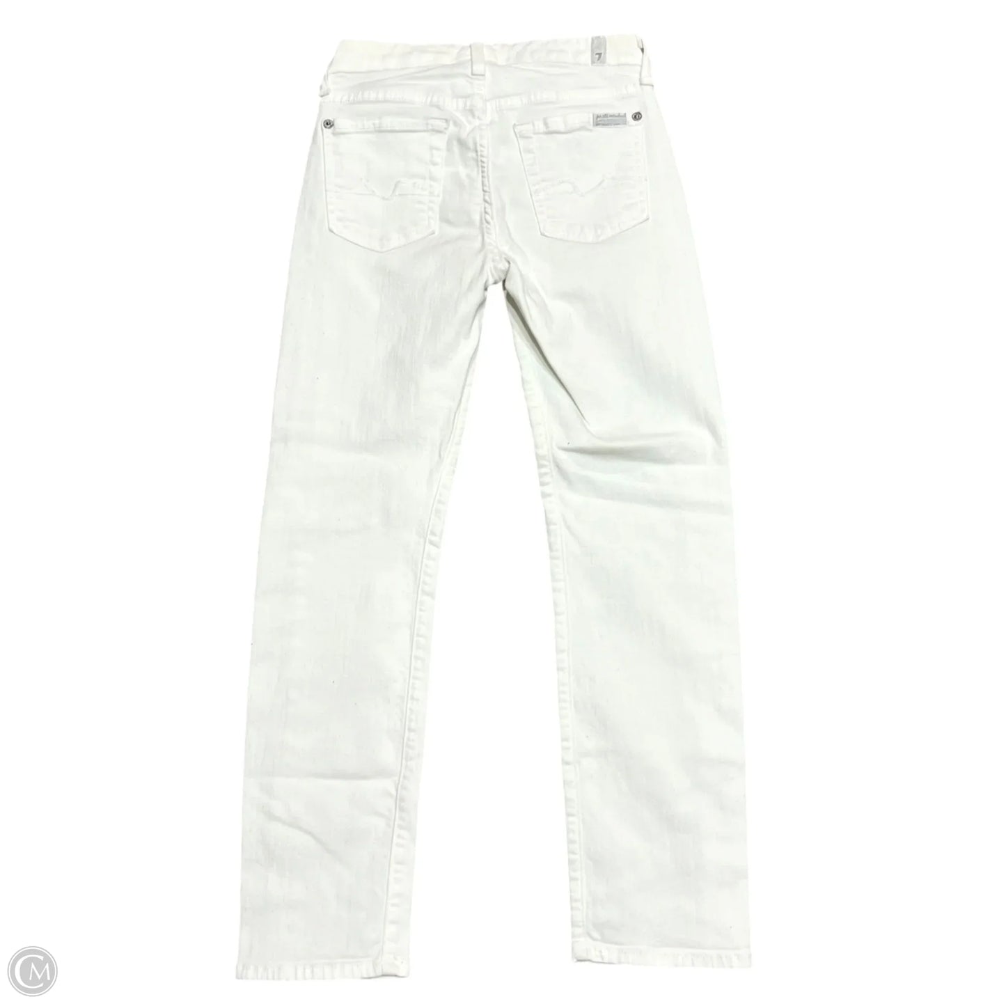 Jeans Skinny By 7 For All Mankind In Cream Denim, Size: 0