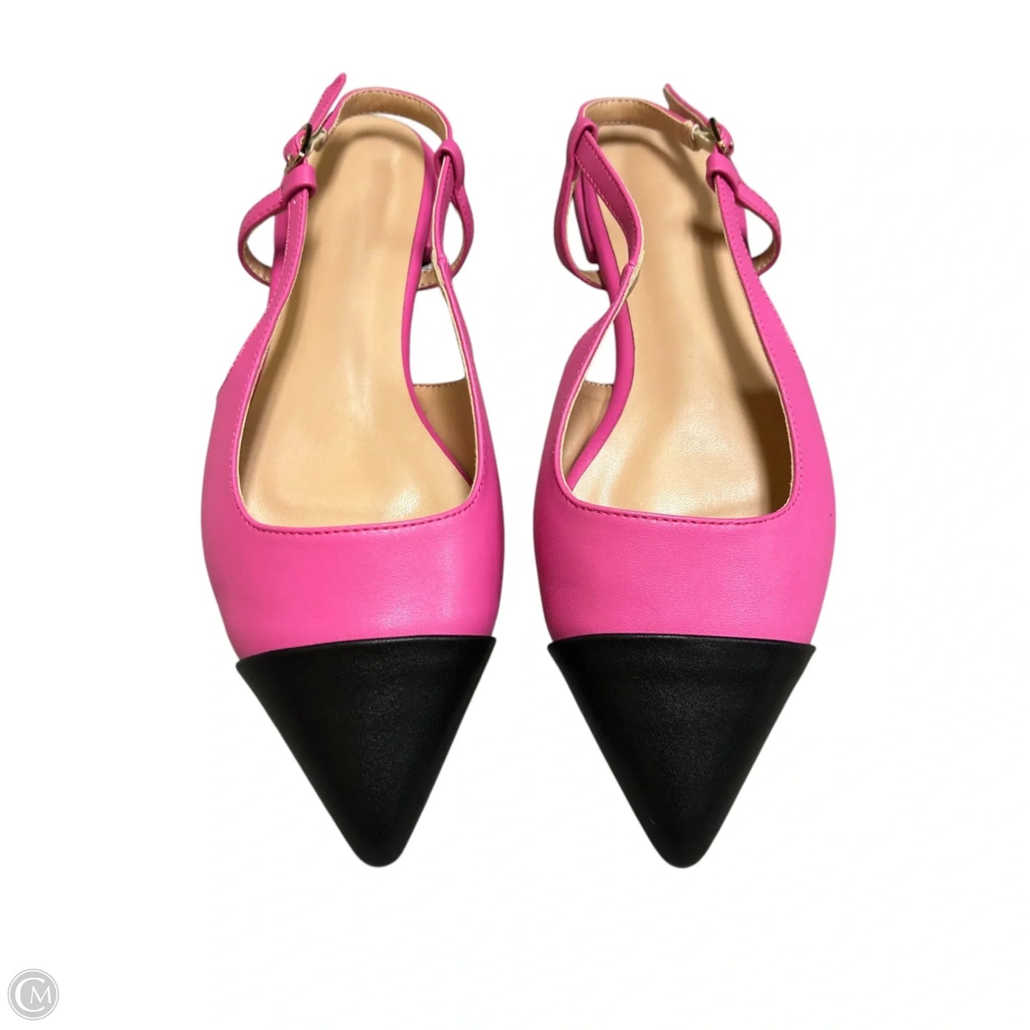 Shoes Flats In Black & Pink, Size: 8.5