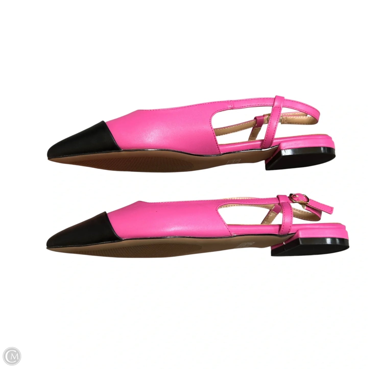 Shoes Flats In Black & Pink, Size: 8.5