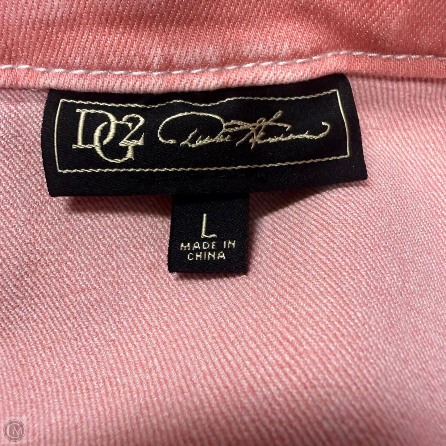 Jacket Denim By Dg2 In Pink Denim, Size: L