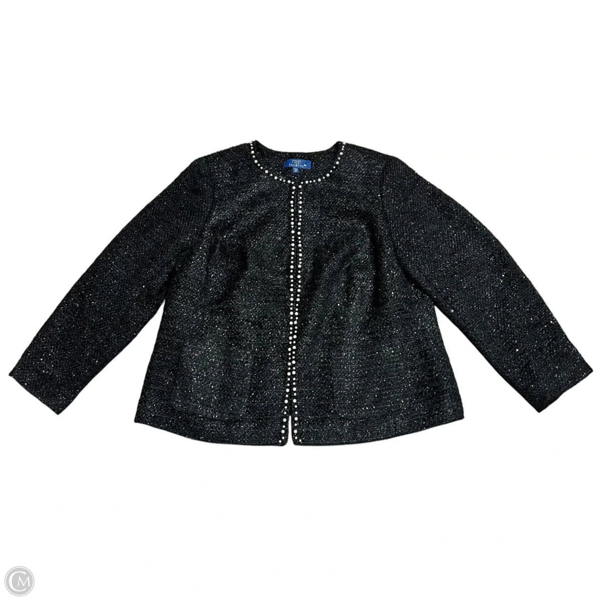 Blazer By Talbots In Black & Cream, Size: L