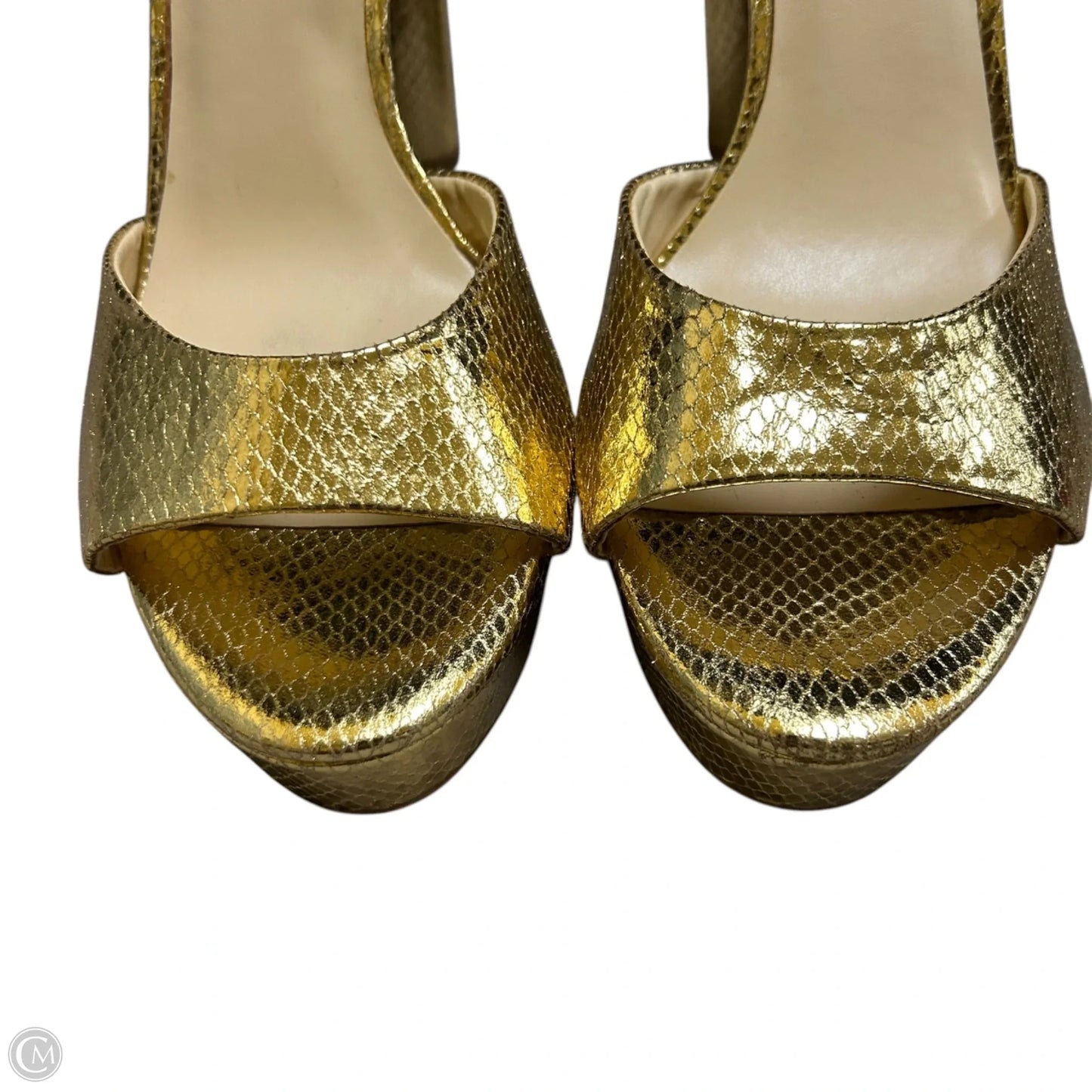 Sandals Heels Block By Jessica Simpson In Gold, Size: 10