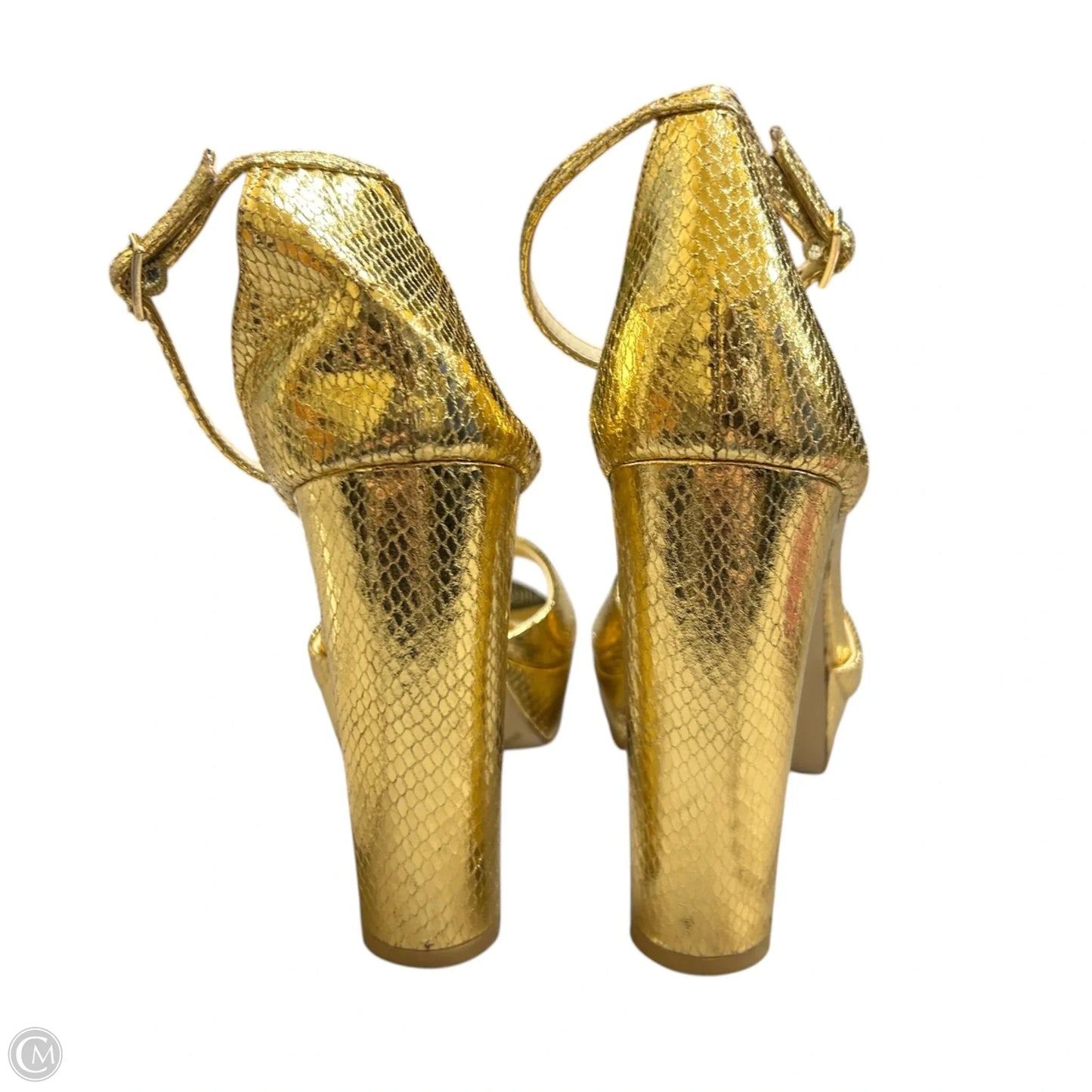 Sandals Heels Block By Jessica Simpson In Gold, Size: 10