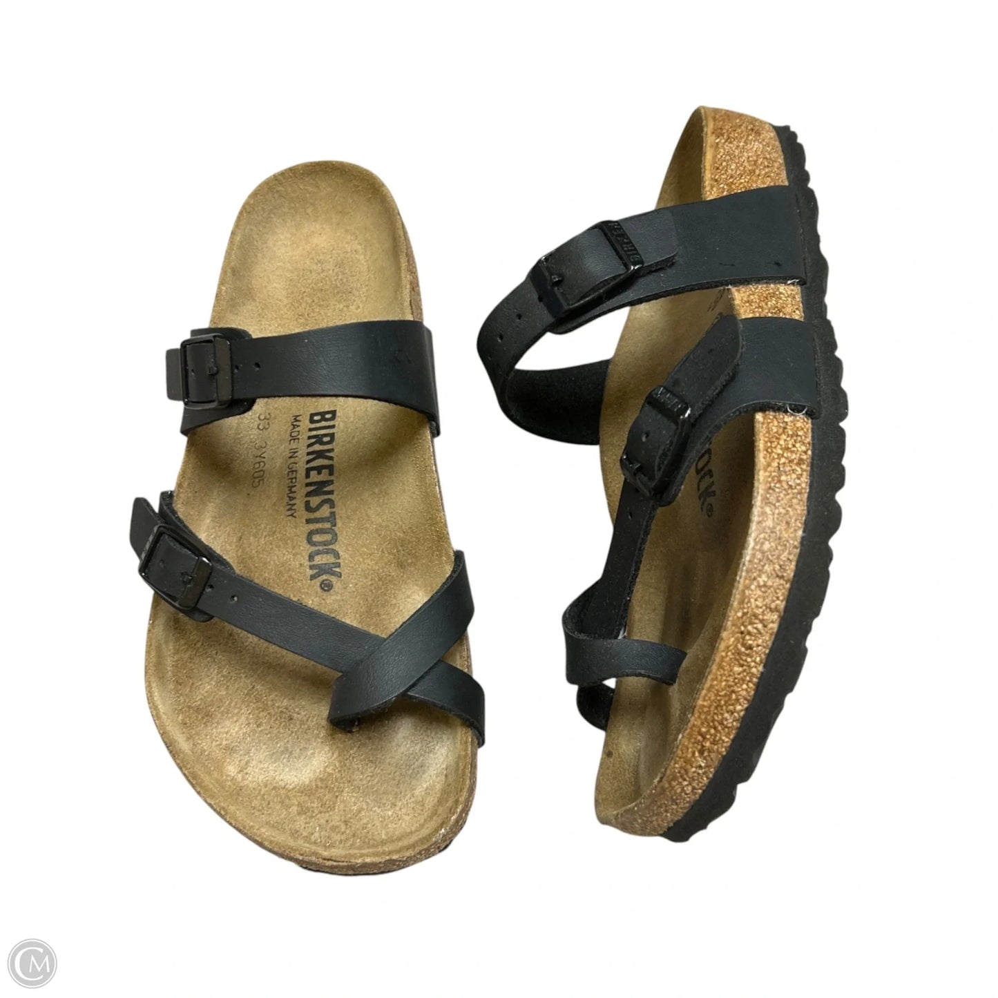 Sandals Flats By Birkenstock In Black, Size: 5.5