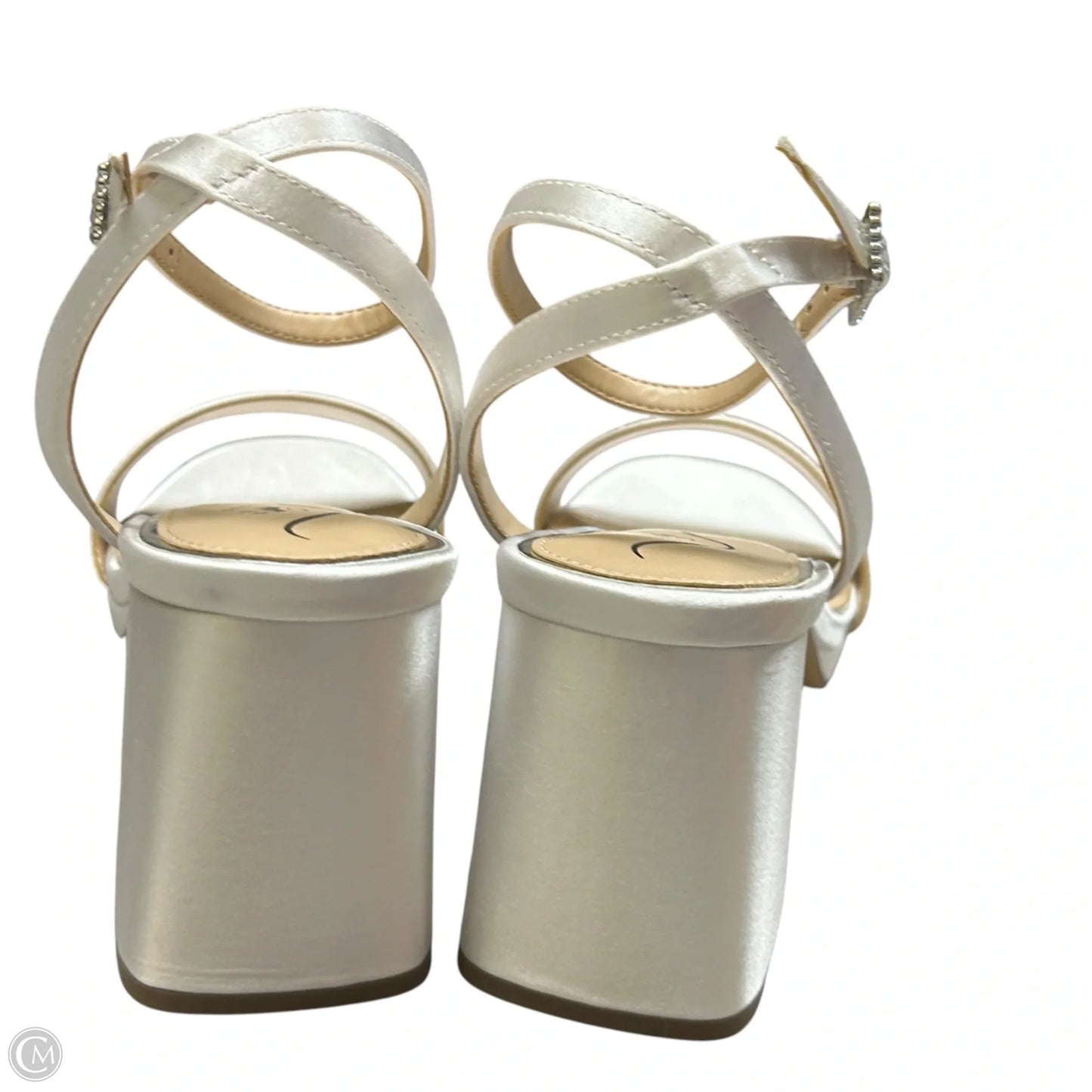 Sandals Heels Block By Nina In White, Size: 7.5