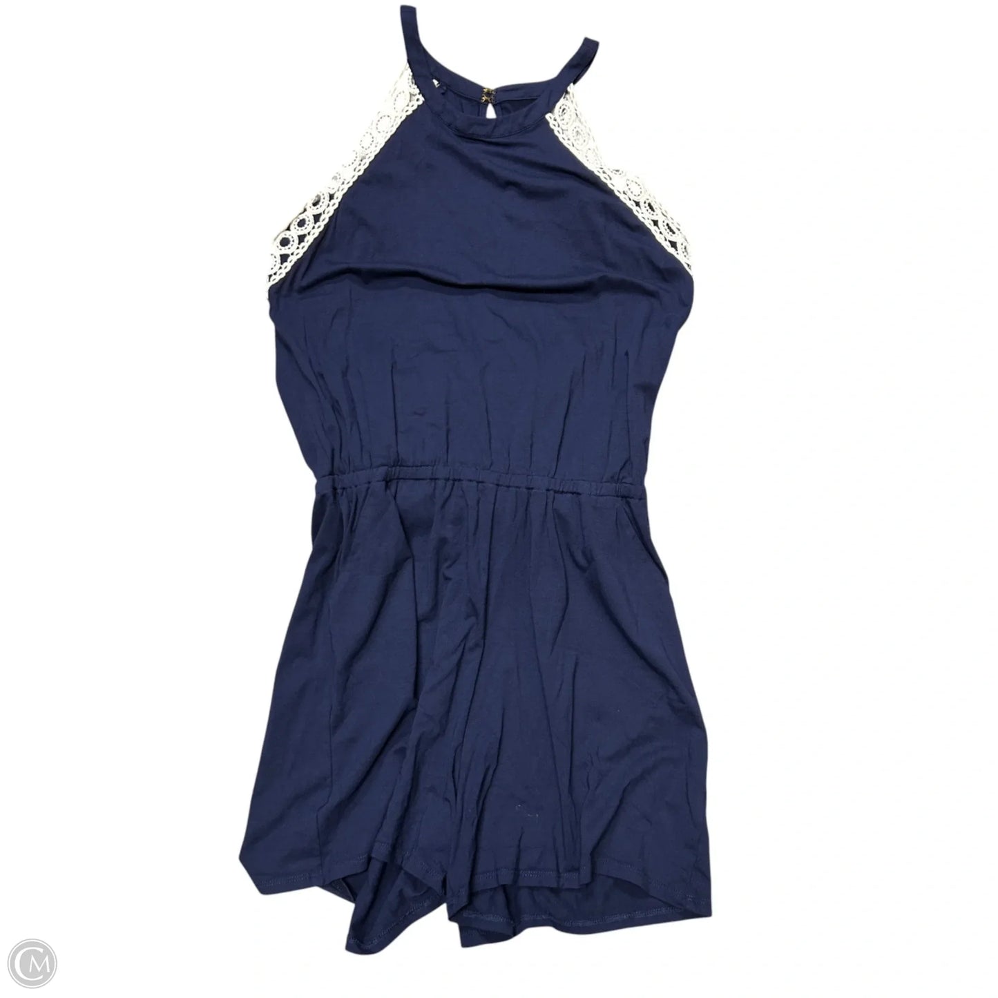 Romper Designer By Lilly Pulitzer In Blue & White, Size: S