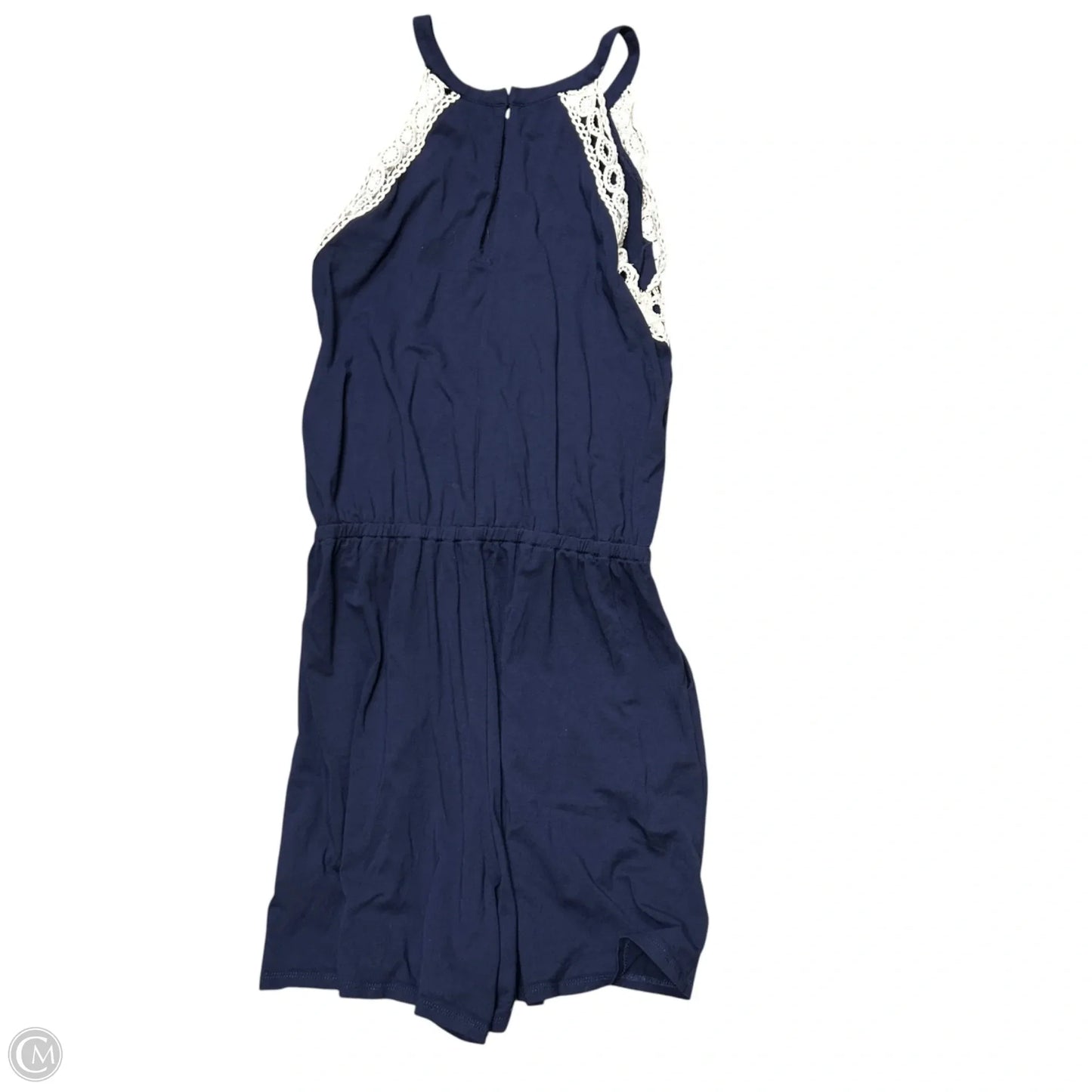 Romper Designer By Lilly Pulitzer In Blue & White, Size: S