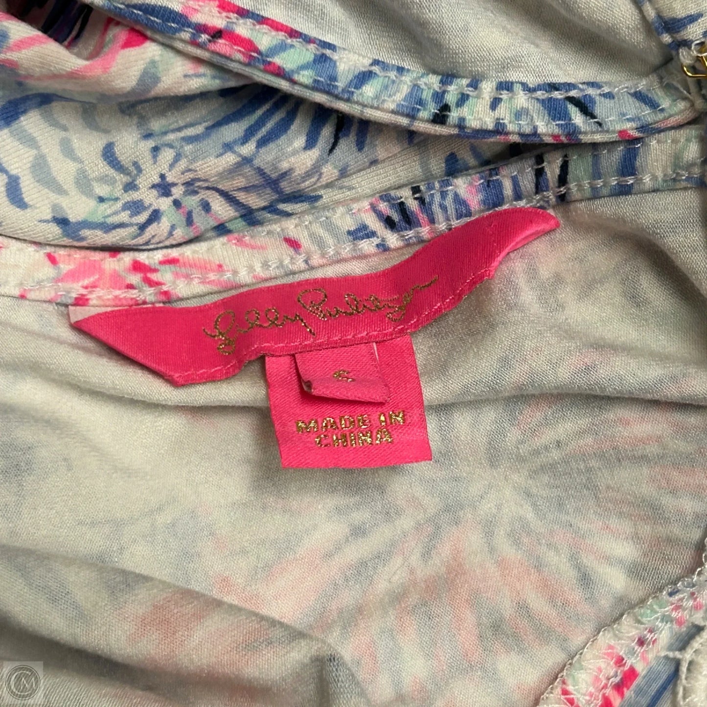 Romper Designer By Lilly Pulitzer In Blue & Pink, Size: S