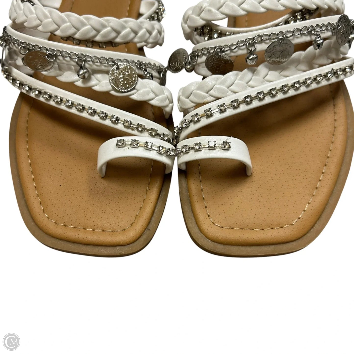 Sandals Flats By Andiamo In White, Size: 8