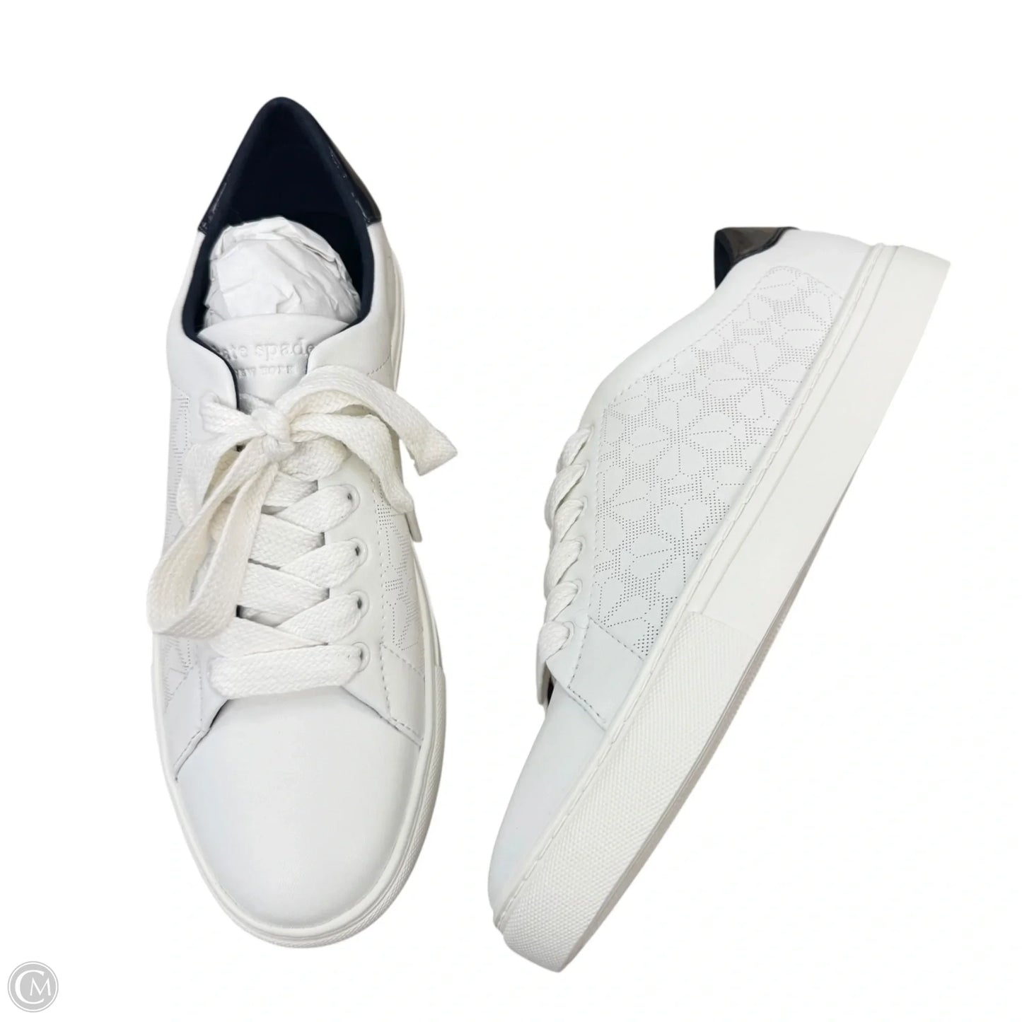 Shoes Designer By Kate Spade In Blue & White, Size: 9.5