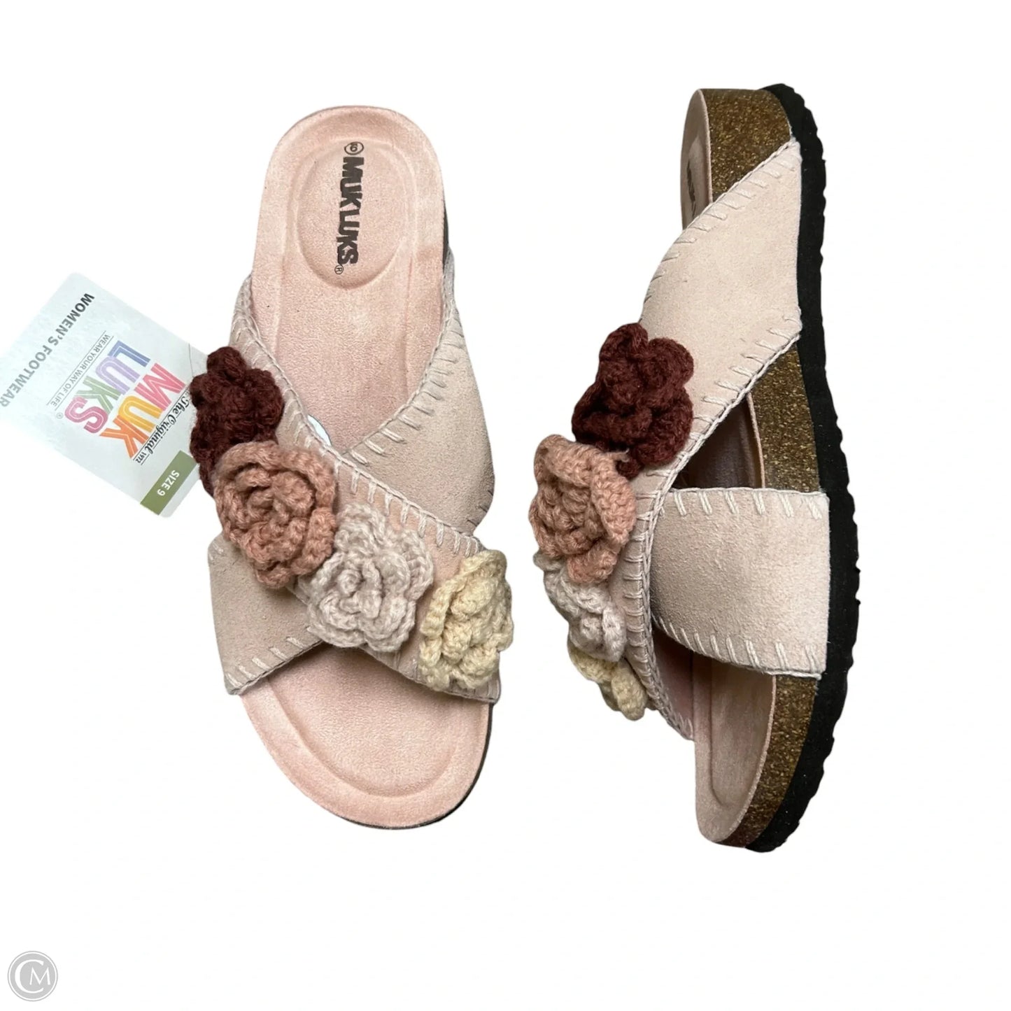 Sandals Flats By Muk Luks In Pink & Red, Size: 9